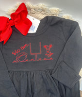 Black Long Sleeve Cheer Dress