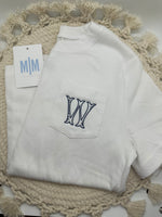 White Monogram Pocket Tee