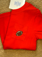 Football Red Pocket Tee