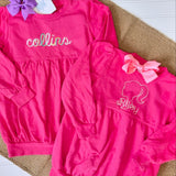 Hot Pink Embroidered Bubble Sweatshirt