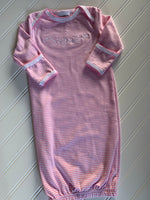 Pink & White Stripe Baby Gown