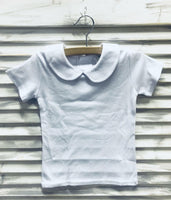 Short Sleeve Peter Pan-Plain Collar